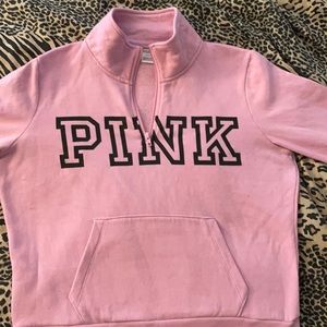 PINK Half Zip Up Sweatshirt